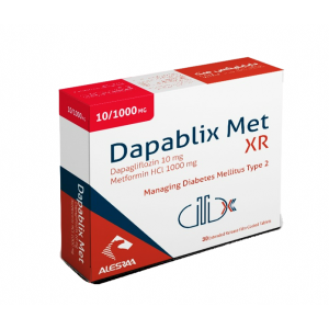 DAPABLIX MET XR 10 MG / 1000 MG ( DAPAGLIFLOZIN / METFORMIN ) 30 EXTENDED RELEASE FILM-COATED TABLETS